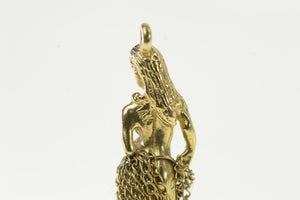 14K Articulated Hawaiian Traditional Hula Dancer Charm/Pendant Yellow Gold