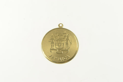 14K Jamaica Travel Souvenir Coat of Arms Charm/Pendant Yellow Gold
