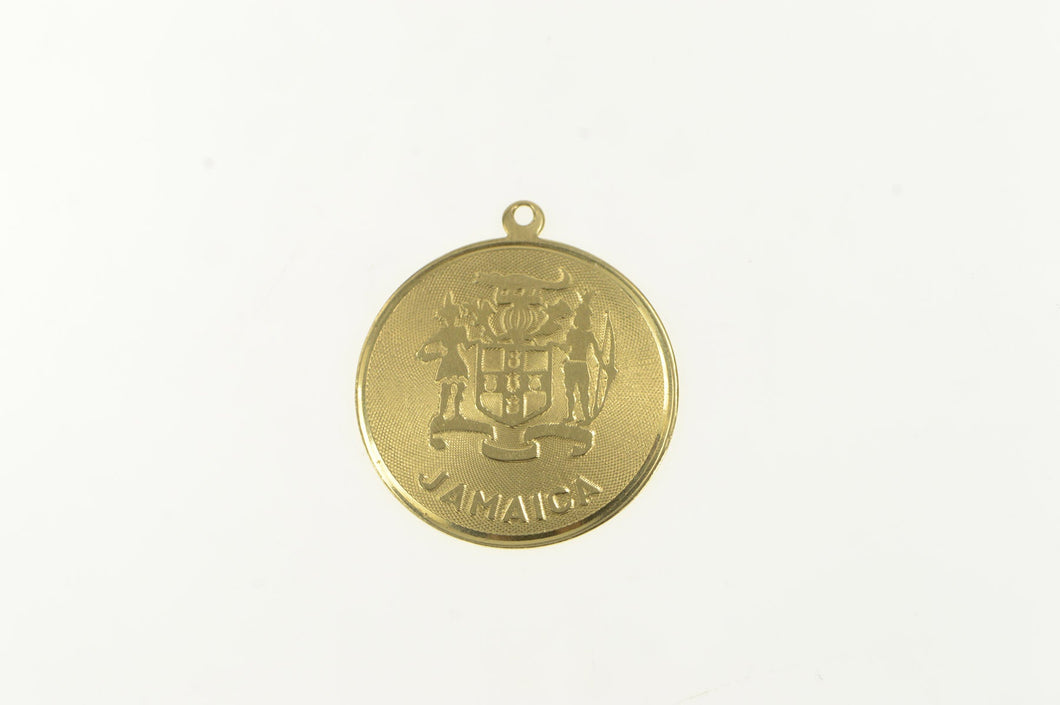 14K Jamaica Travel Souvenir Coat of Arms Charm/Pendant Yellow Gold