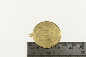14K Jamaica Travel Souvenir Coat of Arms Charm/Pendant Yellow Gold