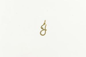 14K J Cursive Initial Monogram Name Letter Charm/Pendant Yellow Gold