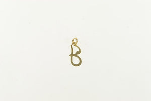 14K J Cursive Initial Monogram Name Letter Charm/Pendant Yellow Gold