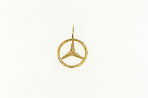 14K Mercedes Benz Logo Luxury Car Symbol Charm/Pendant Yellow Gold