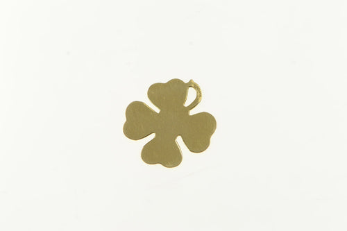 14K Shamrock Four Leaf Clover Good Luck Charm/Pendant Yellow Gold
