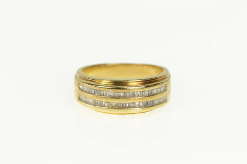 14K 1.00 Ctw Diamond Tiered Mens' Wedding Band Ring Yellow Gold