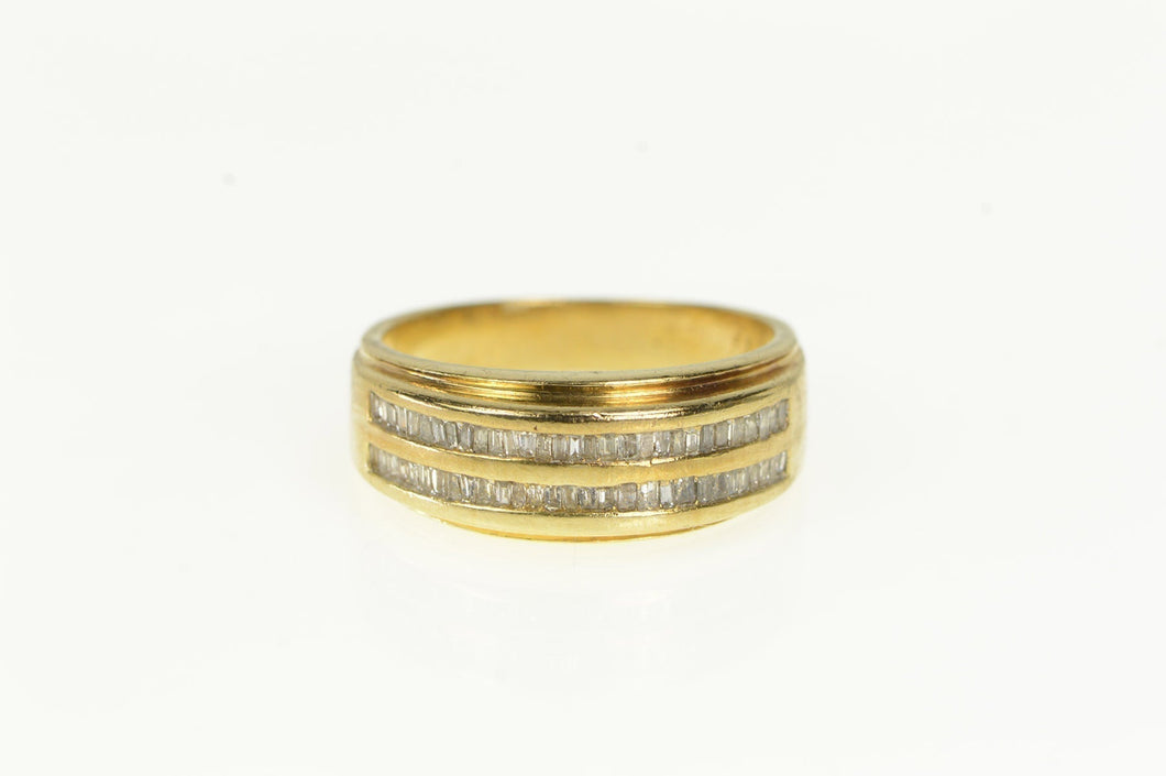 14K 1.00 Ctw Diamond Tiered Mens' Wedding Band Ring Yellow Gold