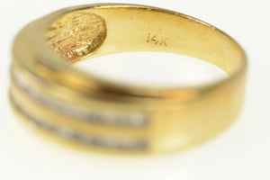 14K 1.00 Ctw Diamond Tiered Mens' Wedding Band Ring Yellow Gold