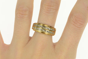 14K 1.00 Ctw Diamond Tiered Mens' Wedding Band Ring Yellow Gold