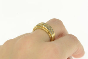 14K 1.00 Ctw Diamond Tiered Mens' Wedding Band Ring Yellow Gold
