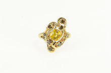 Load image into Gallery viewer, 14K Yellow Sapphire Fancy Diamond Cluster Ring Yellow Gold