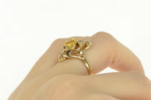 Load image into Gallery viewer, 14K Yellow Sapphire Fancy Diamond Cluster Ring Yellow Gold
