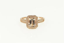 Load image into Gallery viewer, 14K 1.84 Ctw Morganite Diamond Halo Engagement Ring Rose Gold