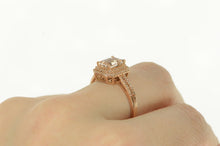 Load image into Gallery viewer, 14K 1.84 Ctw Morganite Diamond Halo Engagement Ring Rose Gold