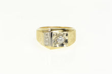 Load image into Gallery viewer, 14K 0.20 Ctw Diamond Squared Men&#39;s Statement Ring Yellow Gold