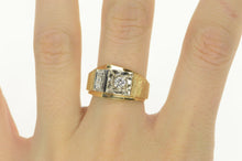 Load image into Gallery viewer, 14K 0.20 Ctw Diamond Squared Men&#39;s Statement Ring Yellow Gold