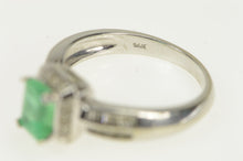 Load image into Gallery viewer, 14K 1.30 Ctw Emerald Diamond Halo Engagement Ring White Gold