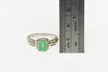 Load image into Gallery viewer, 14K 1.30 Ctw Emerald Diamond Halo Engagement Ring White Gold