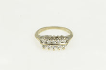 Load image into Gallery viewer, 14K 0.30 Ctw 1950&#39;s Diamond Tiered Wedding Band Ring White Gold