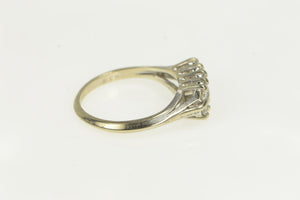 14K 0.30 Ctw 1950's Diamond Tiered Wedding Band Ring White Gold