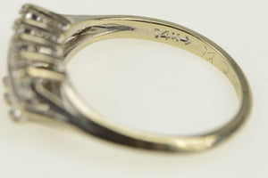 14K 0.30 Ctw 1950's Diamond Tiered Wedding Band Ring White Gold