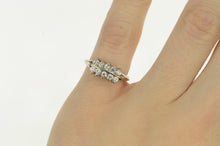 Load image into Gallery viewer, 14K 0.30 Ctw 1950&#39;s Diamond Tiered Wedding Band Ring White Gold
