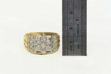 Load image into Gallery viewer, 14K 1.00 Ctw Diamond Squared Cluster Men&#39;s Ring White Gold