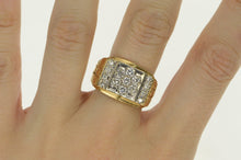 Load image into Gallery viewer, 14K 1.00 Ctw Diamond Squared Cluster Men&#39;s Ring White Gold