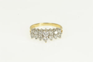 14K 1.00 Ctw Diamond Graduated Squared Cluster Ring Yellow Gold