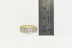 14K 1.00 Ctw Diamond Graduated Squared Cluster Ring Yellow Gold