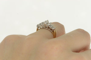 14K 1.00 Ctw Diamond Graduated Squared Cluster Ring Yellow Gold