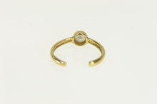Load image into Gallery viewer, 10K Round Solitaire Vintage CZ Open Back Toe Ring Yellow Gold