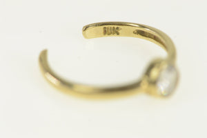 10K Round Solitaire Vintage CZ Open Back Toe Ring Yellow Gold