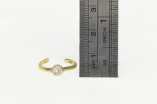 Load image into Gallery viewer, 10K Round Solitaire Vintage CZ Open Back Toe Ring Yellow Gold