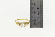 Load image into Gallery viewer, 14K Pearl Diamond Vintage Classic Statement Ring Yellow Gold