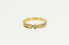 Load image into Gallery viewer, 14K 1940&#39;s Emerald Diamond Accent Vintage Ring Yellow Gold