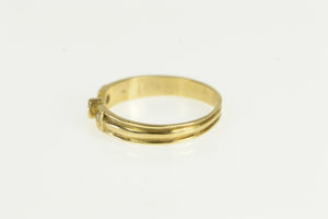 14K 1940's Emerald Diamond Accent Vintage Ring Yellow Gold
