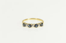 Load image into Gallery viewer, 14K Classic Diamond Sapphire Wedding Band Ring Yellow Gold