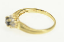 Load image into Gallery viewer, 14K Sapphire Diamond Halo Classic Engagement Ring Yellow Gold