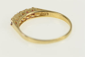 14K Natural Ruby Classic Vintage Statement Band Ring White Gold