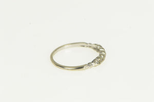 14K Art Deco Diamond Classic Wedding Band Ring White Gold