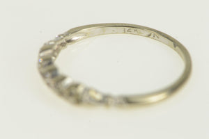 14K Art Deco Diamond Classic Wedding Band Ring White Gold
