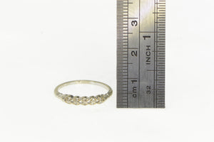 14K Art Deco Diamond Classic Wedding Band Ring White Gold