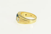 Load image into Gallery viewer, 14K Men&#39;s Blue Topaz Diamond Accent Statement Ring Yellow Gold