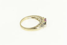 Load image into Gallery viewer, 14K Pink Sapphire Diamond Accent Engagement Ring White Gold