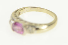 Load image into Gallery viewer, 14K Pink Sapphire Diamond Accent Engagement Ring White Gold