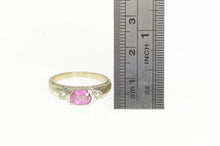 Load image into Gallery viewer, 14K Pink Sapphire Diamond Accent Engagement Ring White Gold