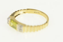 Load image into Gallery viewer, 14K Emerald Cut Peridot Diamond Accent Ring Yellow Gold