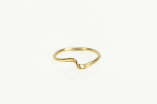 14K Wavy Curvy Bypass Vintage Statement Band Ring Yellow Gold