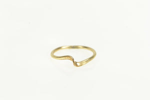 14K Wavy Curvy Bypass Vintage Statement Band Ring Yellow Gold