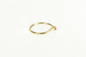 14K Wavy Curvy Bypass Vintage Statement Band Ring Yellow Gold